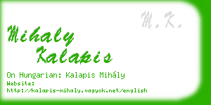 mihaly kalapis business card